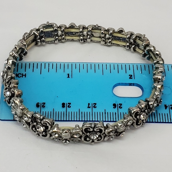 Silver Stretch Bracelet Rhinestone Crystals - Picture 8 of 8